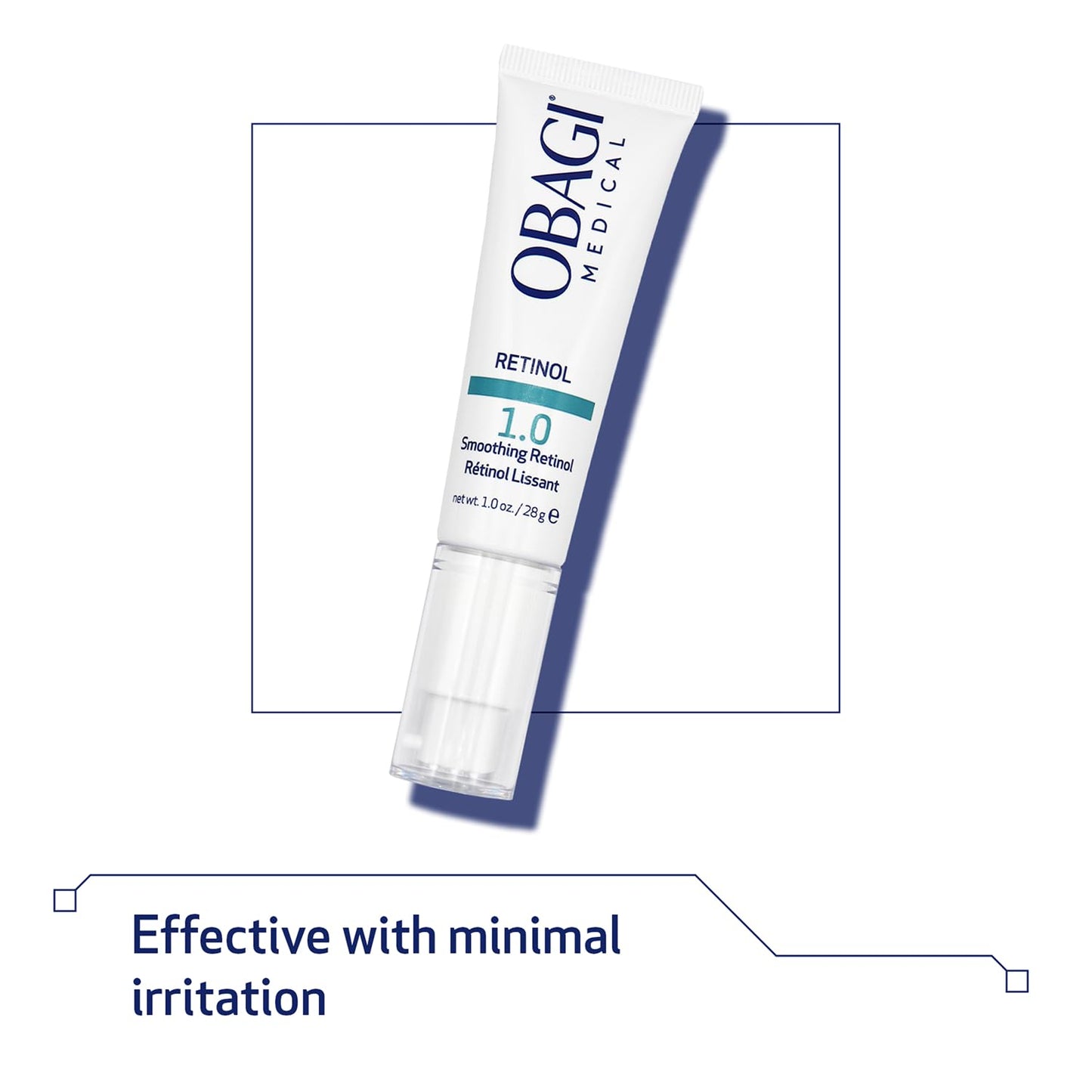 Obagi360 Retinol Cream smooths texture and minimizes fine lines with minimal irritation for a youthful complexion.