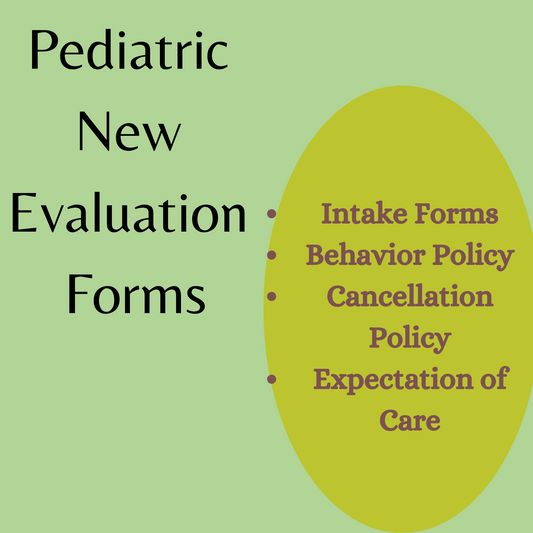 Comprehensive Pediatric Occupational Therapy Intake Forms Templates - Includes Behavior & Cancellation Policies, &  Care Expectations for Parents