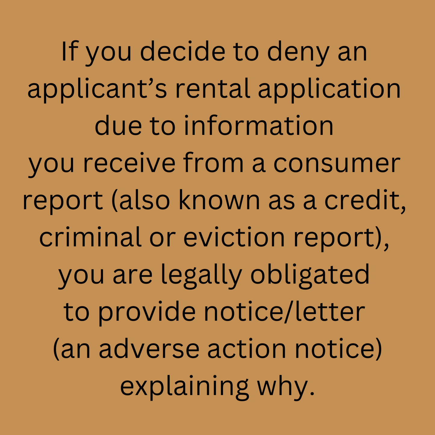 Adverse Action Notice Template - How to Legally Deny a Rental Application Based on Consumer Reports, 4 pgs