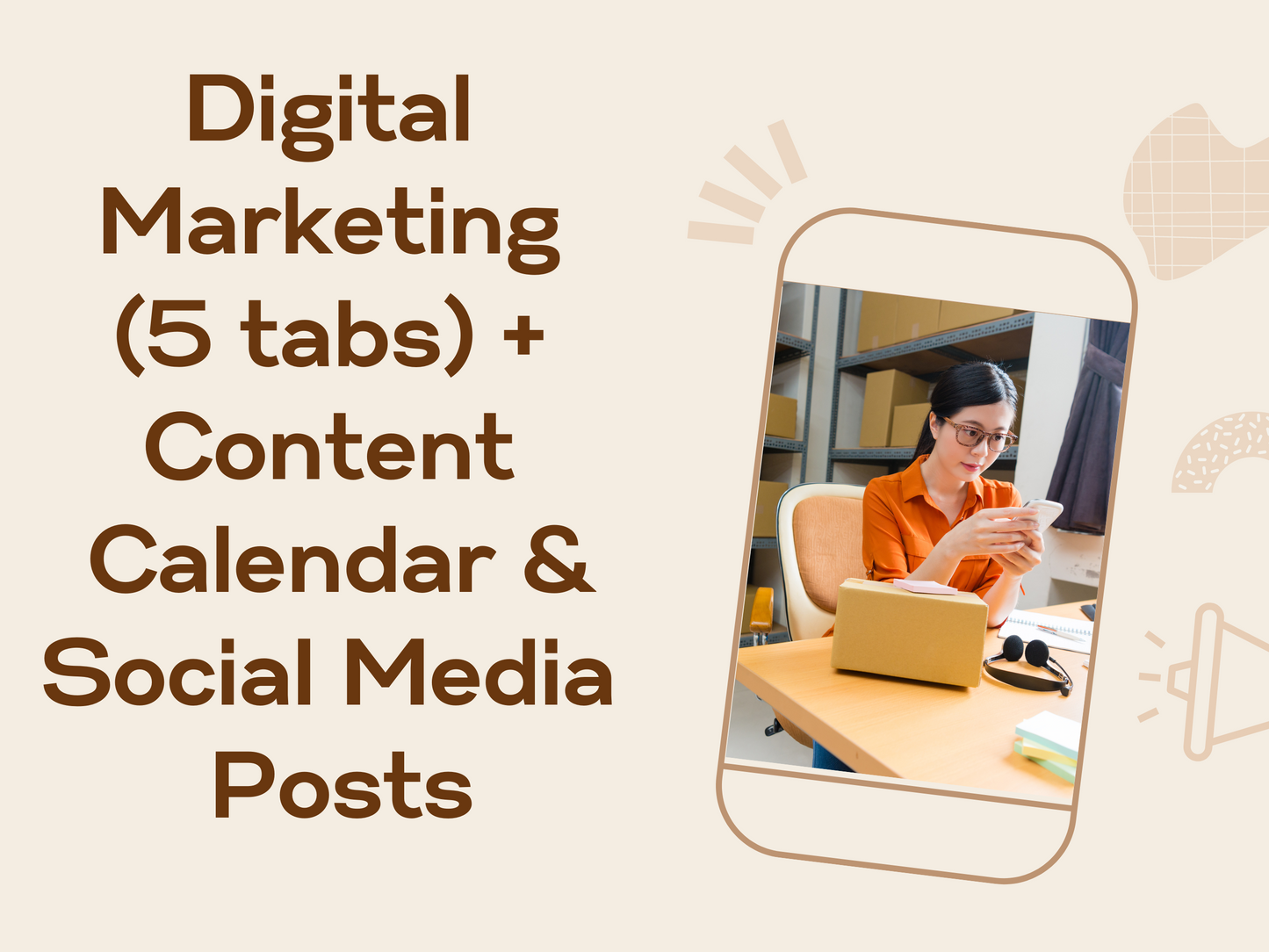 Digital Marketing, Content Planner Calendar & Social Media Posts Bundle Excel Template includes SEO Audit, Content Audit, Marketing Channels