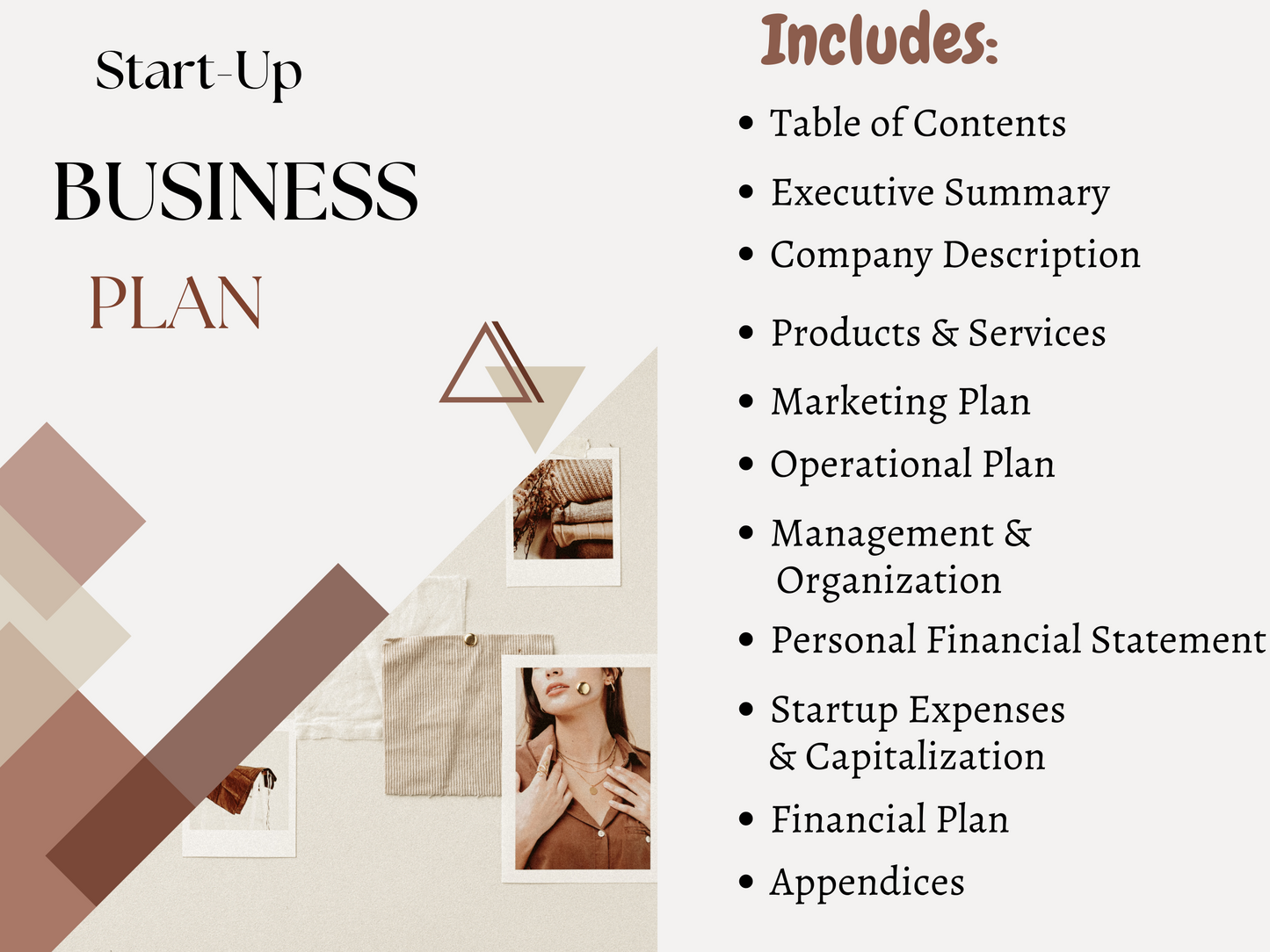 Business Plan for Start-Up Company Printable Template, Small Business, StartUp Expenses, Opening Balance Sheet, Breakeven Analysis, Workbook