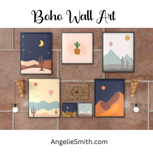 Printable Boho Desert Wall Art Bundle, Ten Designs. Printable Wall Art | Wall Decor | Boho Desert Theme Abstract, Bohemian Decor Wall Art