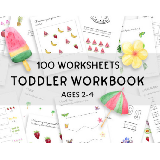 Toddler Workbook: Fun and Educational Worksheets for Ages 2-4 | 100 pages Printable PDF