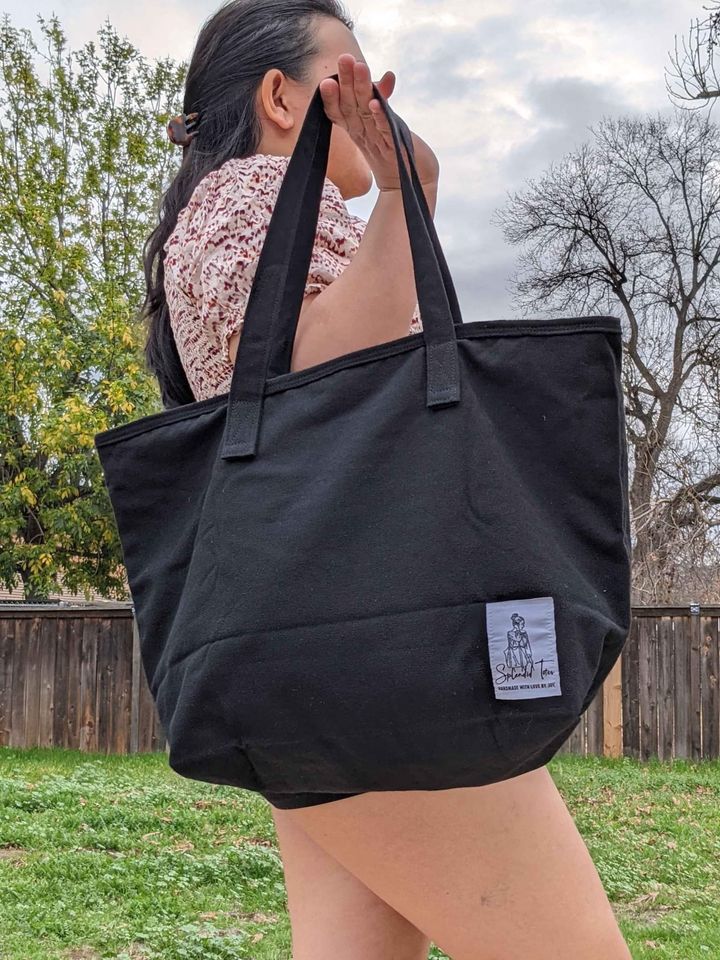All Carry Tote Shoulder Bag Handmade with Love, black