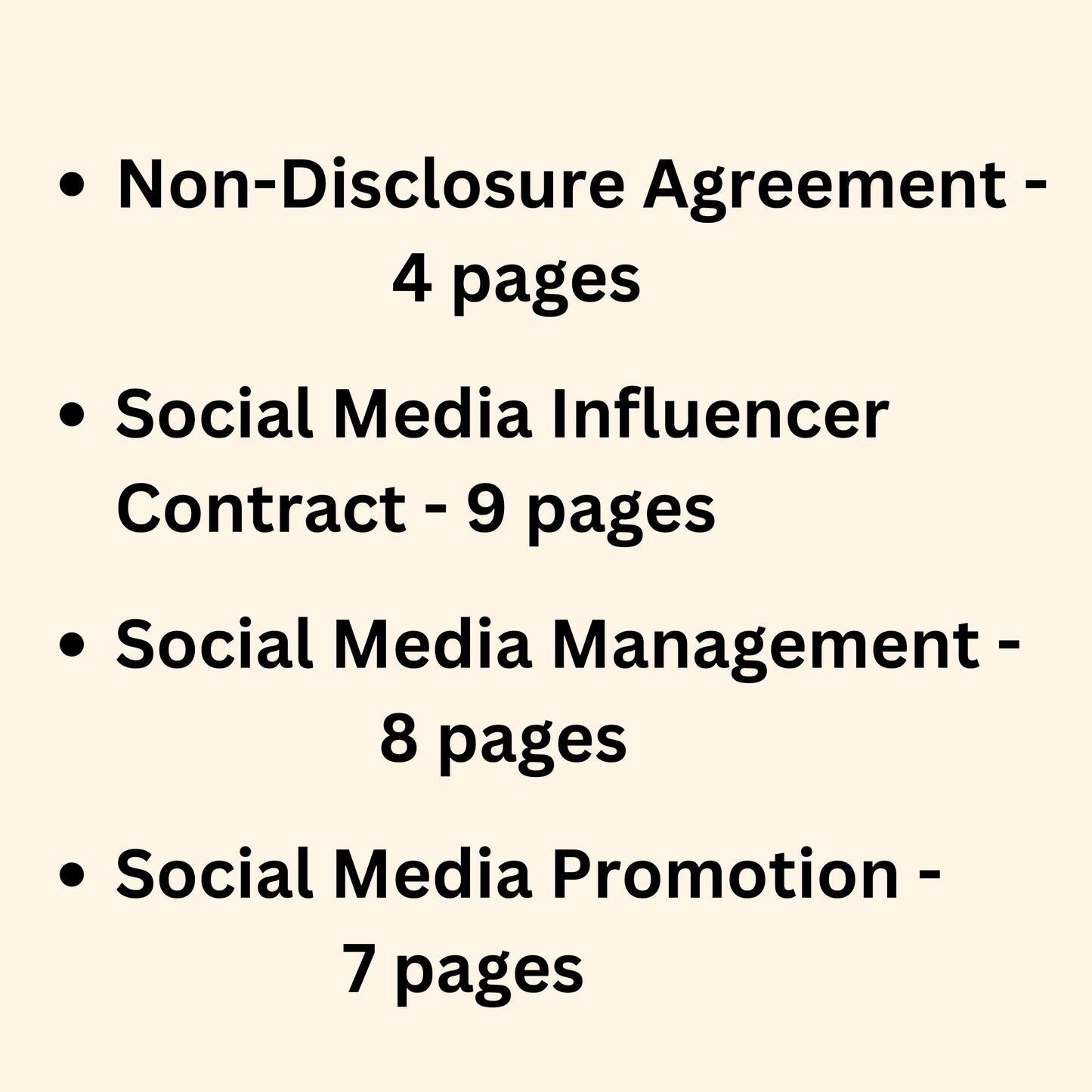 Social Media Influencer Contract Template, Social Media Management Contract, Social Media Promotion Template non disclosure Freelance