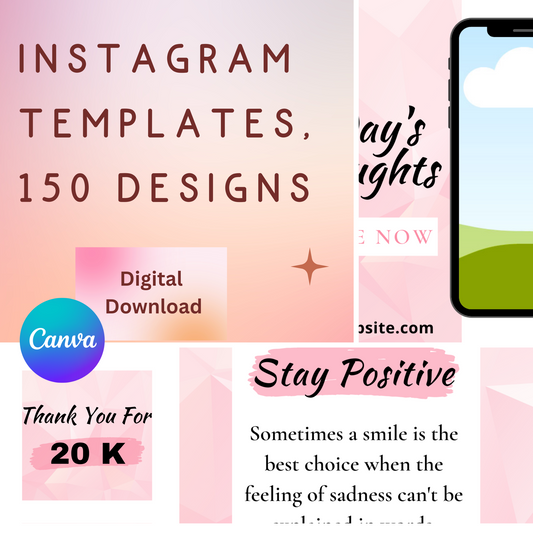Instagram Posts Templates in Pink Canva Graphic Design, Retail, Blog, Social Media Templates, Home, Beauty, Marketing Engagement Branding