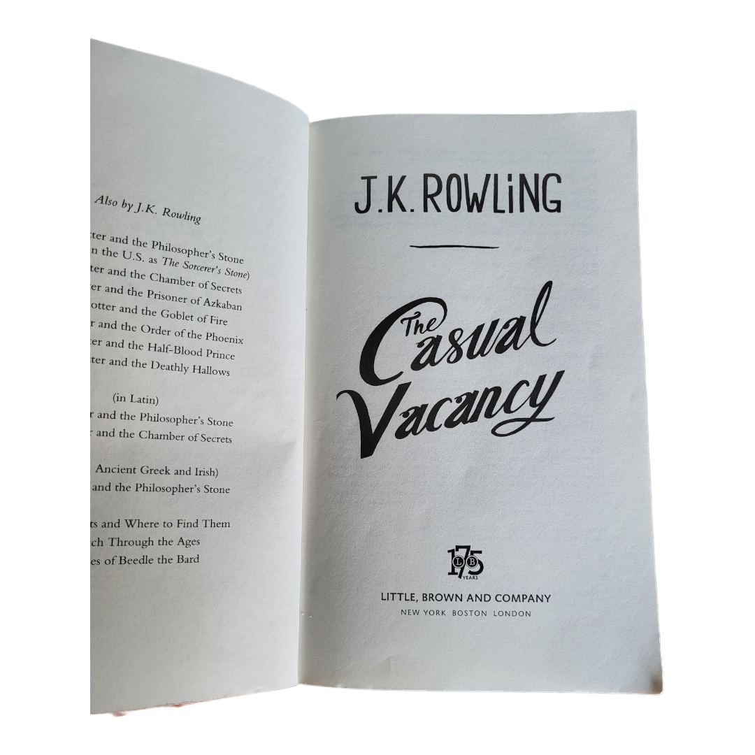 The Casual Vacancy book by JK Rowling