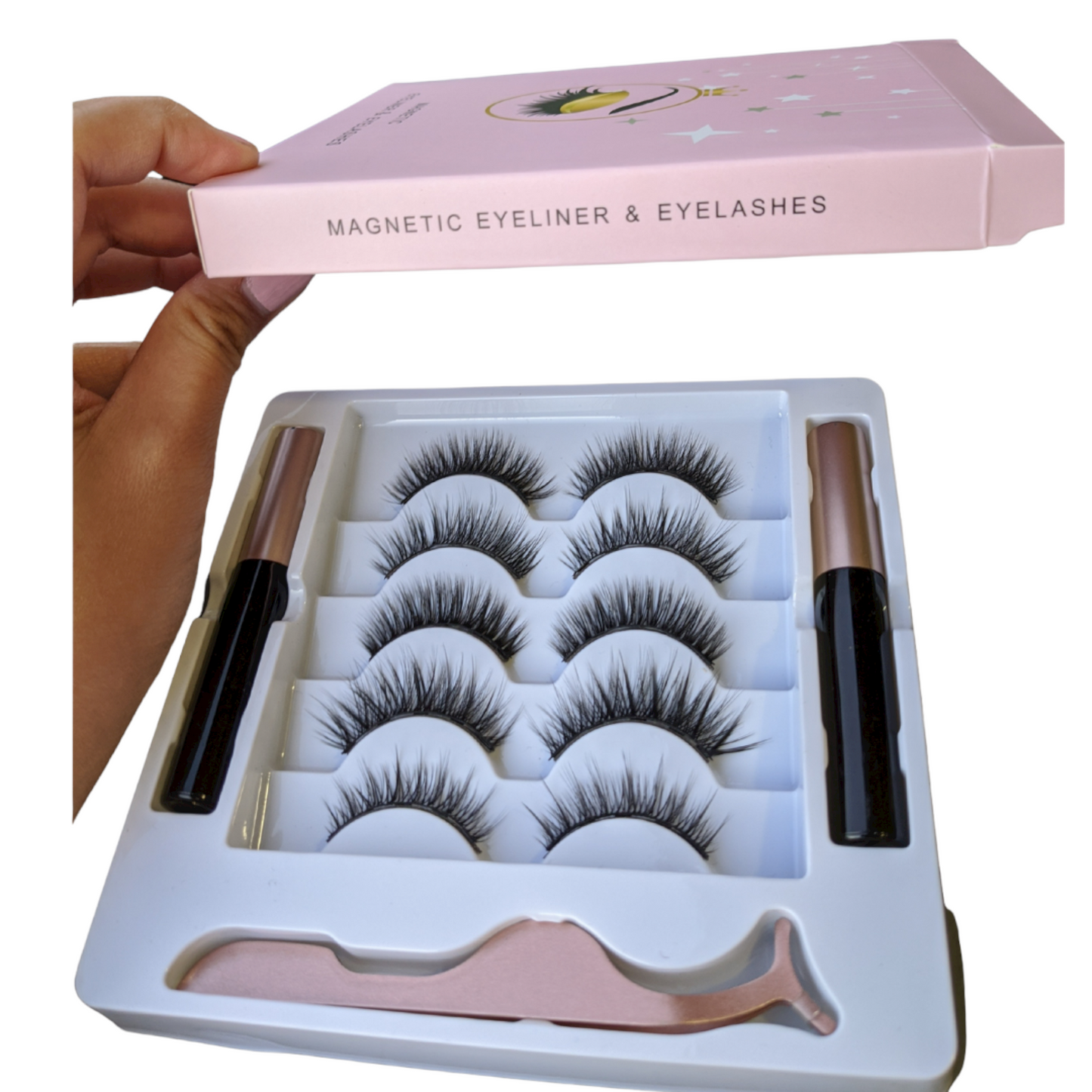 Magnetic Eyelashes with Eyeliner Kit, Reusable False Eyelashes in 5 pairs