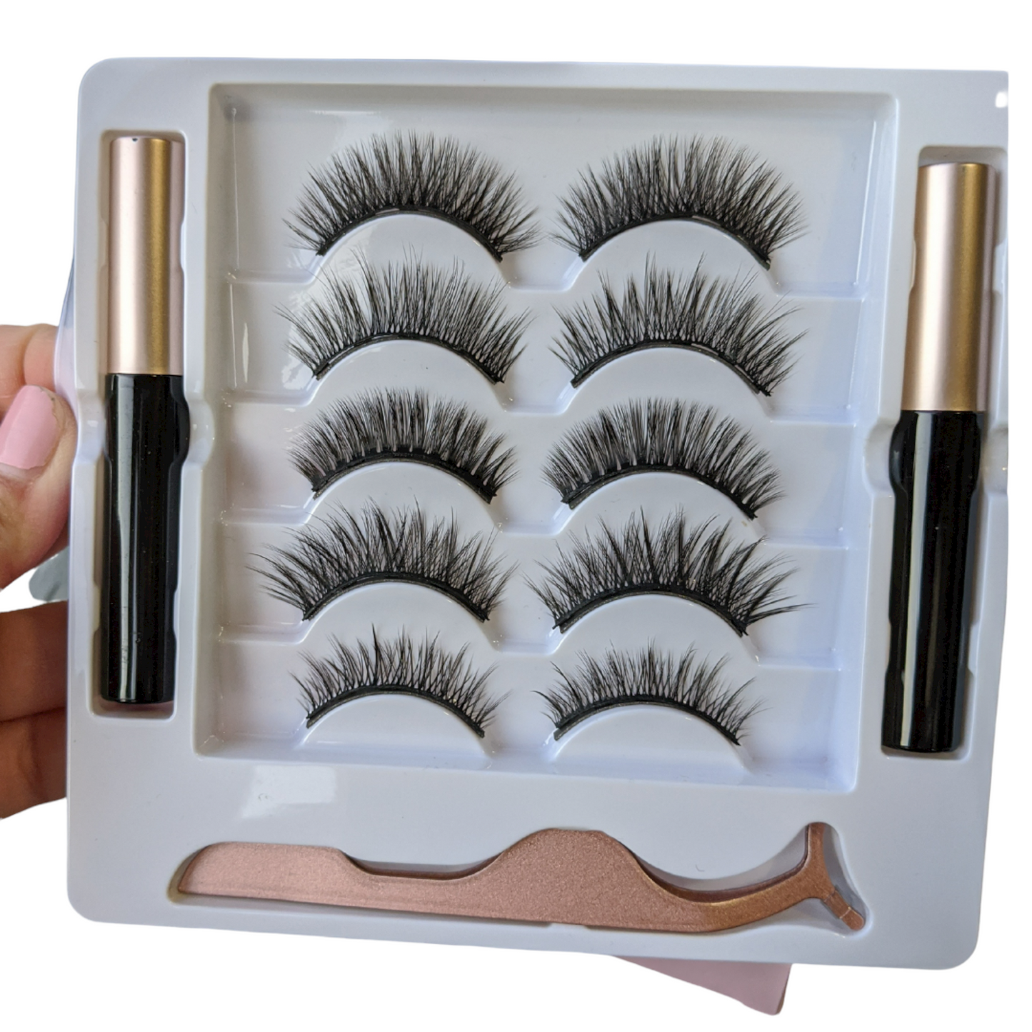 Magnetic Eyelashes with Eyeliner Kit, Reusable False Eyelashes in 5 pairs