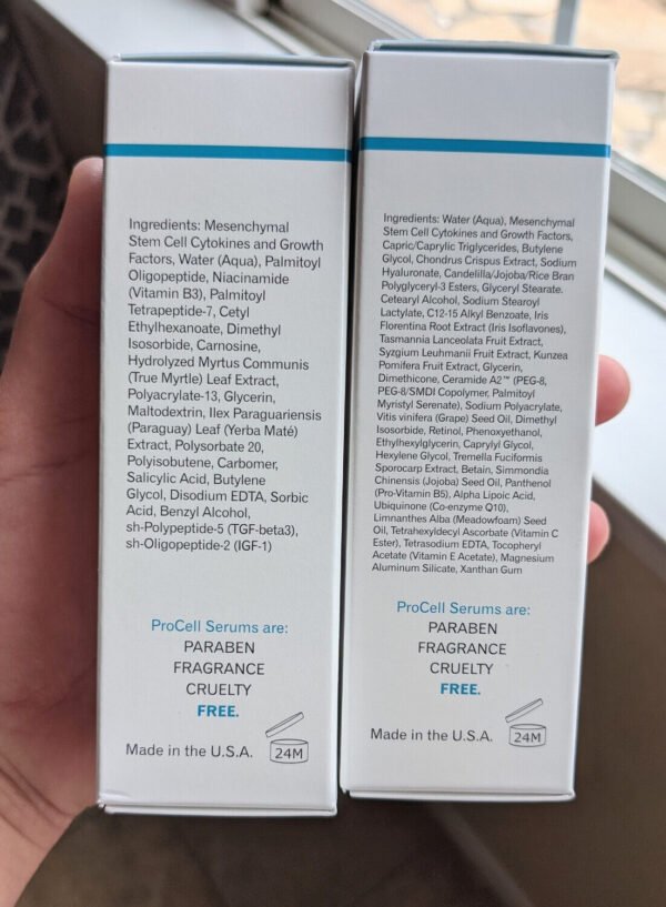 Procell Therapies ingredients shown on the bottle
