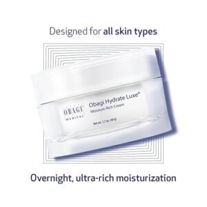 Obagi Hydrate Luxe Ultra-Rich Moisturizer for evening use, enriched with peptides for intensive hydration and smoother skin.