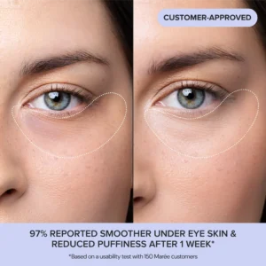 Brightening eye balm for puffiness and wrinkles, enriched with retinol and skin-plumping ingredients.