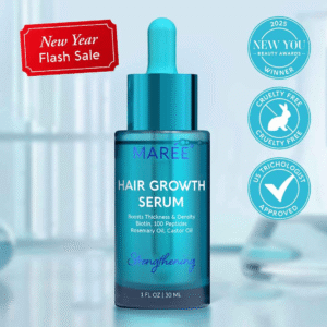 Hydrating hair regrowth tonic with peptides and botanical oils for stronger roots.